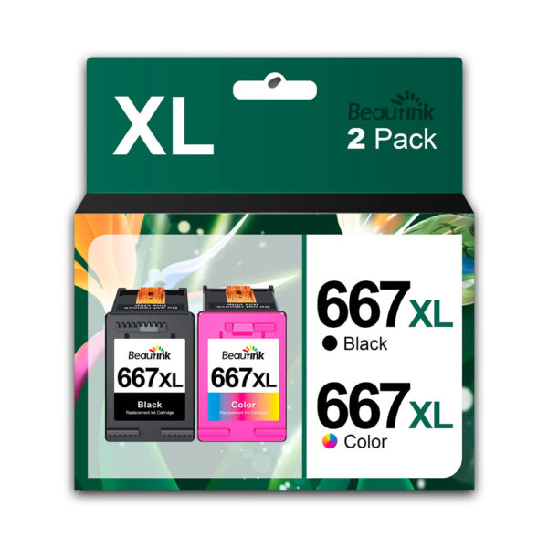 Pack de Tinta HP 667XL Negro y Tricolor 8ml para 1200 Compatible Pack de Tinta HP 667XL Negro y Tricolor 8ml para 1200 Compatible