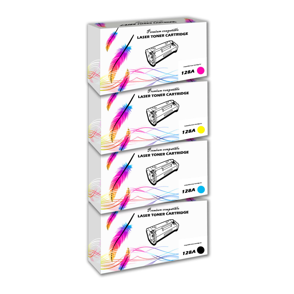 Kit de toner HP 128A CYMK CM1410, CM1415 Compatible Con CHIP