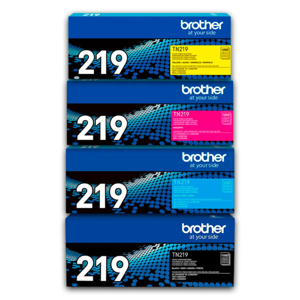 Kit de Toner Brother TN 219 Negro y colores MFC L3760Cdw Original Kit de Toner Brother TN 219 Negro y colores MFC L3760Cdw Original
