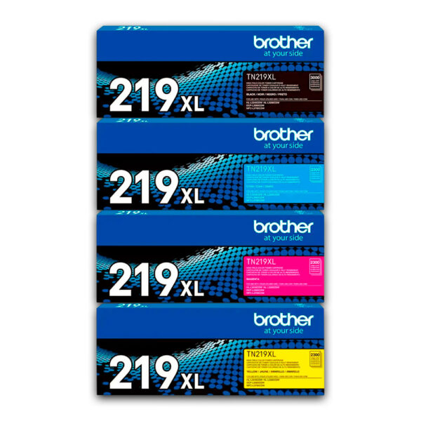 Kit de Toner Brother TN 219XL Negro y colores L3280Cdw Original Kit de Toner Brother TN 219XL Negro y colores L3280Cdw Original
