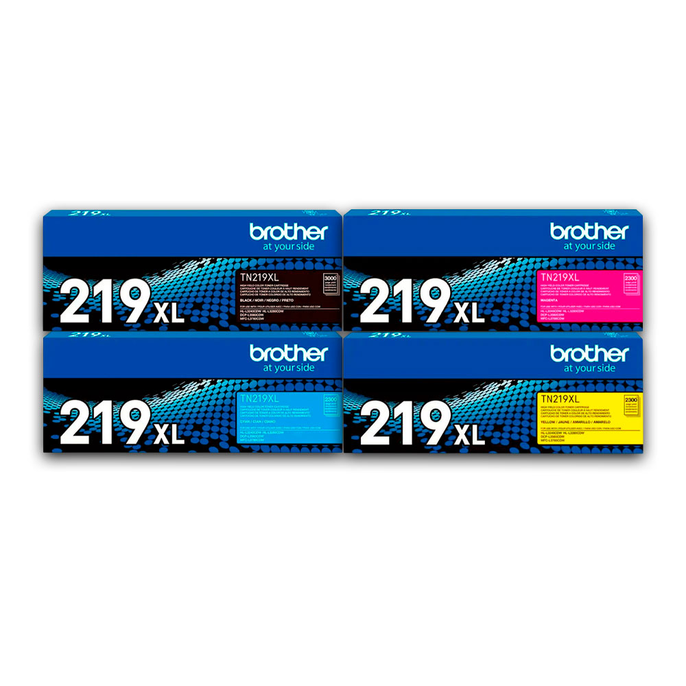 0004-36082-2 Kit de Toner Brother TN 219XL Negro y colores L3280Cdw Original - Imagen 2