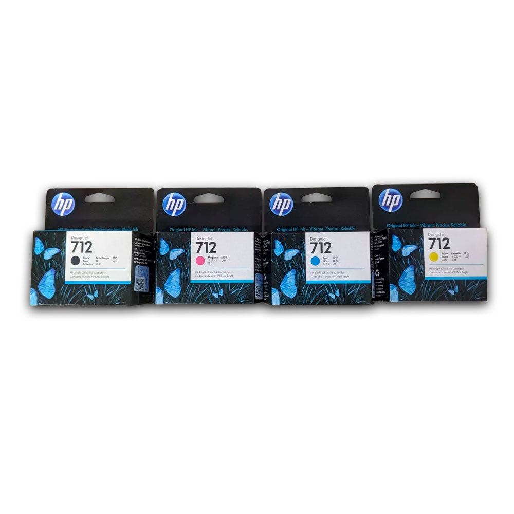 0004-36085-2 Kit de Tinta HP 712 Negro y Tricolor para T210, T250 Original - Imagen 2