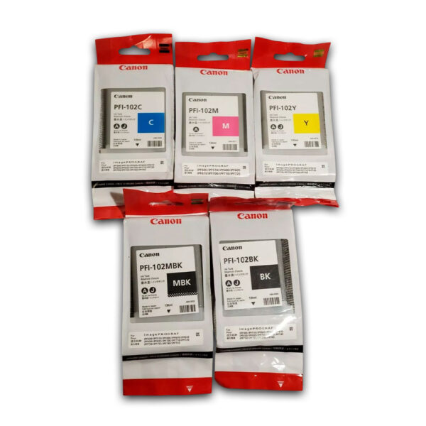 Kit de Tinta Canon PFI-102 Negro y Tricolor iPF750 Original Kit de Tinta Canon PFI-102 Negro y Tricolor iPF750 Original