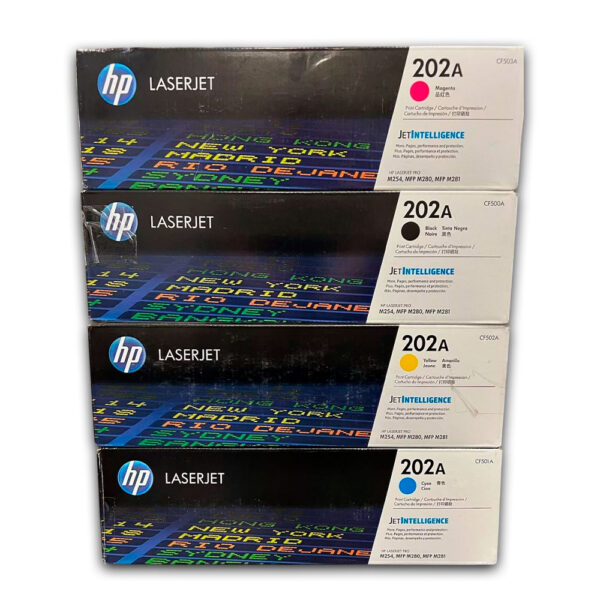 Kit de toner HP 202A CYMK M254dw, M281fdw, M280nw Original Kit de toner HP 202A CYMK M254dw, M281fdw, M280nw Original