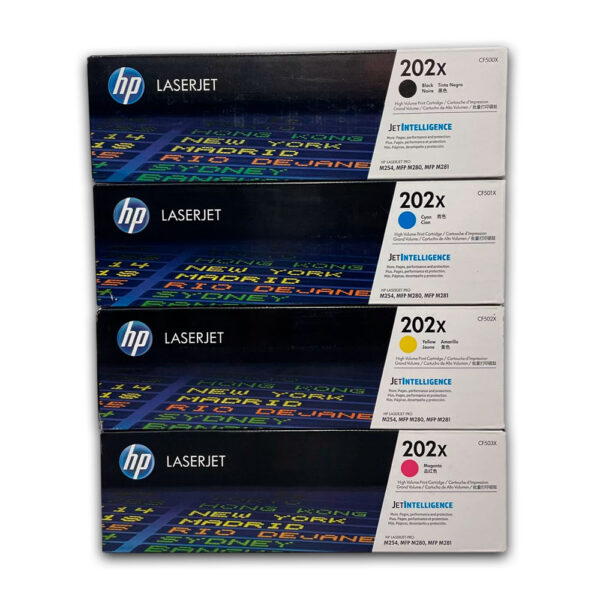 Kit de toner HP 202X CYMK M254dw, M281fdn, M280nw Original Kit de toner HP 202X CYMK M254dw, M281fdn, M280nw Original