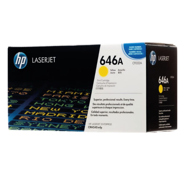 Toner Hp 646A Yellow CF032A 12.5K Pág. CM4540mfp Original Toner Hp 646A Yellow CF032A 12.5K Pág. CM4540mfp Original