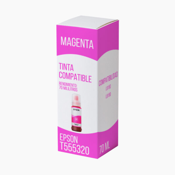 Tinta Epson T555320 Magenta 70ml L8160, L8180 Compatible Tinta Epson T555320 Magenta 70ml L8160, L8180 Compatible