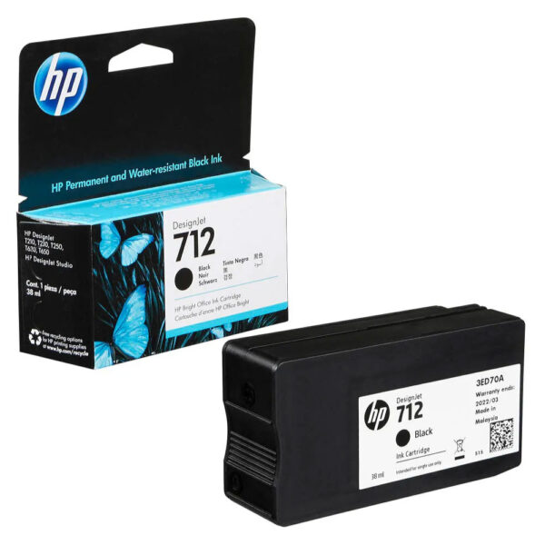 Tinta Hp 712A Negro 3ED71A 80ml T650, T250 Original Tinta Hp 712A Negro 3ED71A 80ml T650, T250 Original