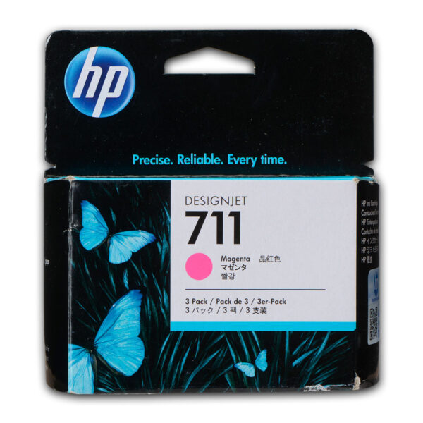 Pack de 3 Tintas HP 711 Magenta CZ135A 29ml T120 Original Pack de 3 Tintas HP 711 Magenta CZ135A 29ml T120 Original