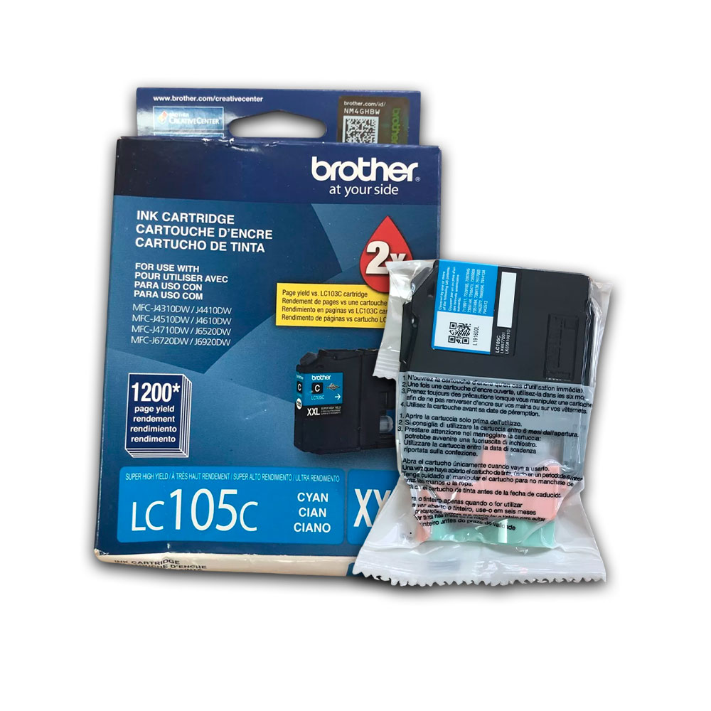 0101-013842-2 Tinta Brother LC105C Cian 1.2K Pág. MFC-J4510, 4310 Original - Imagen 2