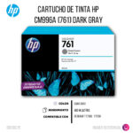 Tinta HP 761 Gris CM996A 400ml T7100, T7200 Original - Imagen 2