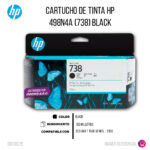 Tinta HP 738 Negro 498N4A 130ml T850, T950 Original - Imagen 2