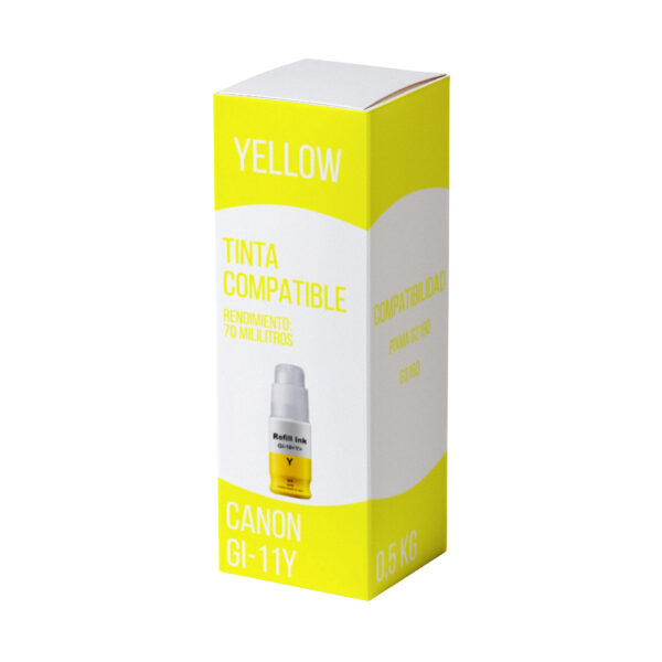 Tinta Canon GI-11Y Yellow 70ml G2160, G3160 Compatible Tinta Canon GI-11Y Yellow 70ml G2160, G3160 Compatible