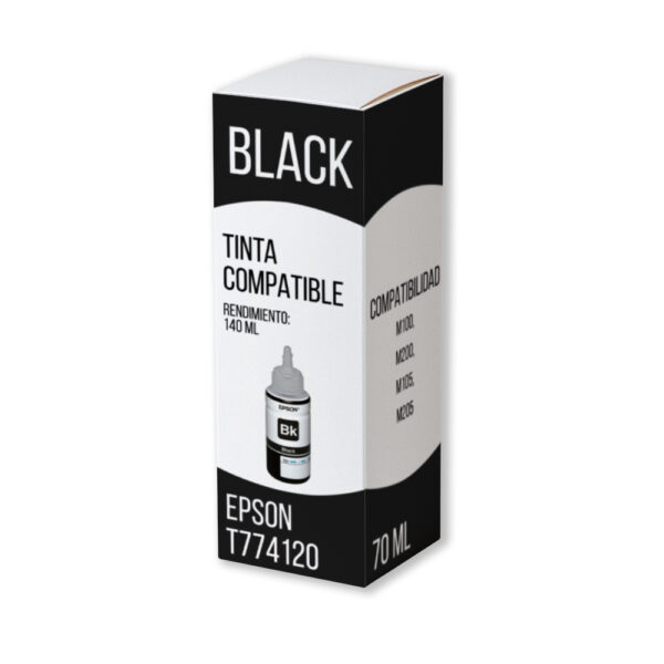 Tinta Epson T774120 Negro 140ml M100, M200 Compatible Tinta Epson T774120 Negro 140ml M100, M200 Compatible