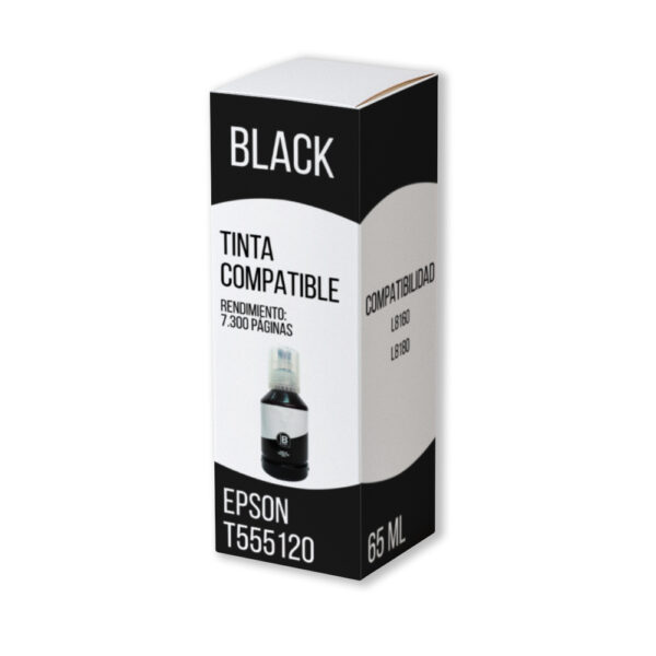 Tinta Epson T555120 Negro 70 ml L8160, L8180 Compatible Tinta Epson T555120 Negro 70 ml L8160, L8180 Compatible