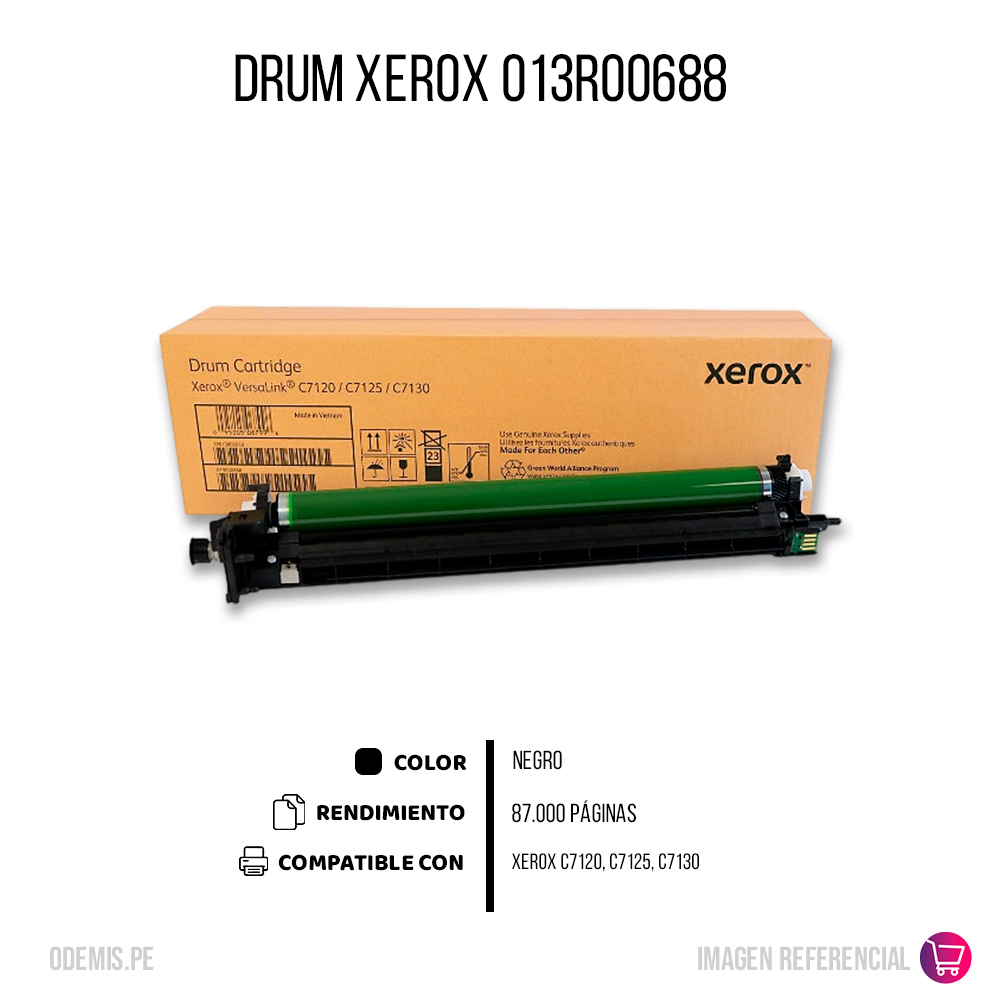 1500-010302-2 Drum Xerox 013R00688 Negro 109K Pág. C7100 Original - Imagen 2