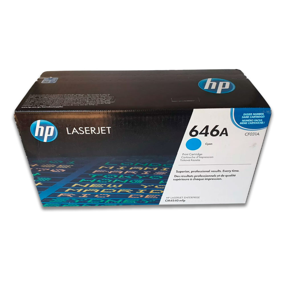 1500-010532-2 Toner Hp 646A Cyan CF031A 12.5K Pág. CM4540 Original - Imagen 2