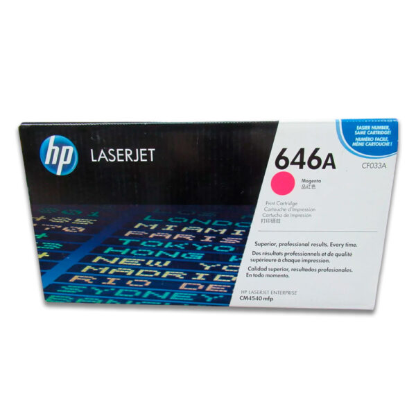 Toner Hp 646A Magenta Cf033A 12,5K Pág. CM4540 Original Toner Hp 646A Magenta Cf033A 12,5K Pág. CM4540 Original
