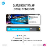 Tinta Hp 974Xl Cyan L0R99Al 7K Pág. 352, 377 Original - Imagen 2