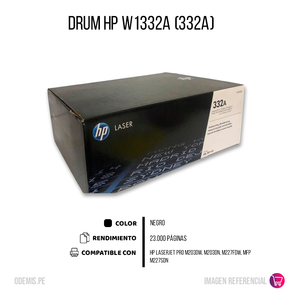 1500-010629-2 Drum Hp 332A Negro W1332A 30,000 Pág. 408dn Original - Imagen 2
