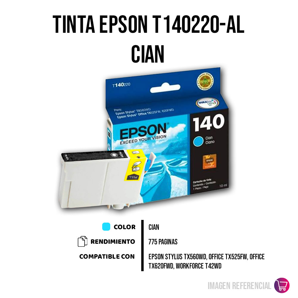 1500-010678-2 Tinta Epson T140220-Al Cian 755 Pág. T42WD Original - Imagen 2