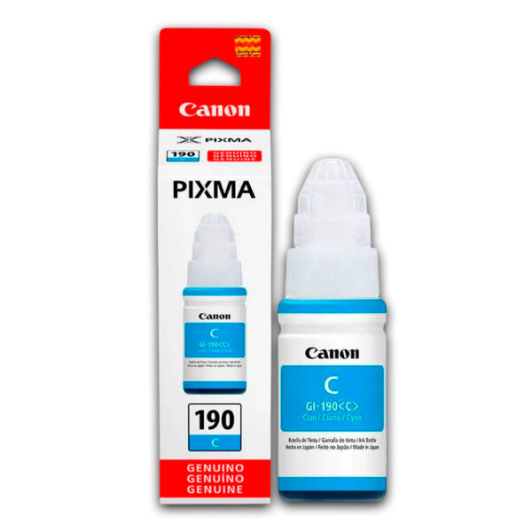 Tinta Canon Gi-190C Cian 70ML G1100 Original Tinta Canon Gi-190C Cian 70ML G1100 Original