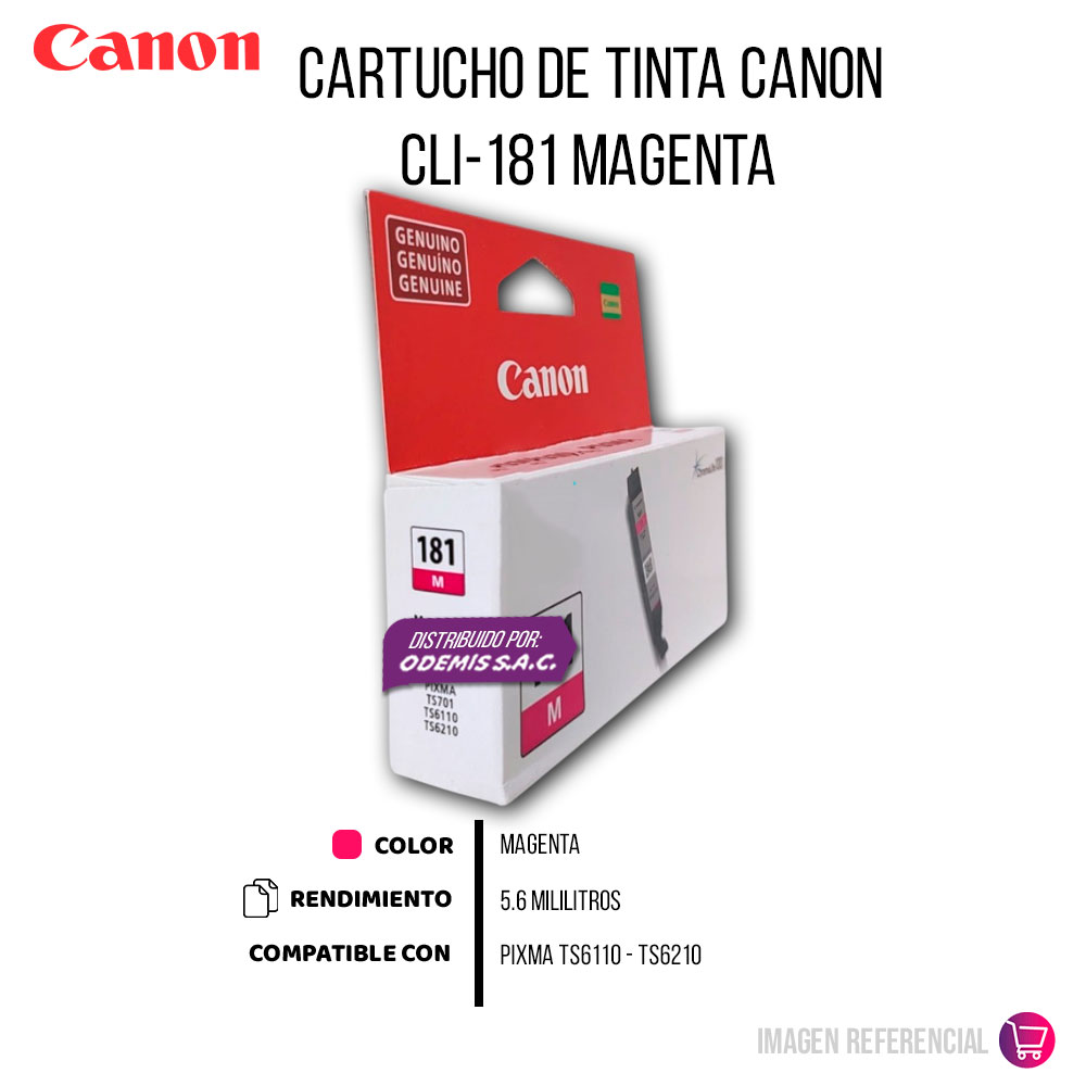 1500-010728-2 Tinta Canon Cli-181 Magenta 5.6ML TS6110 Original - Imagen 2