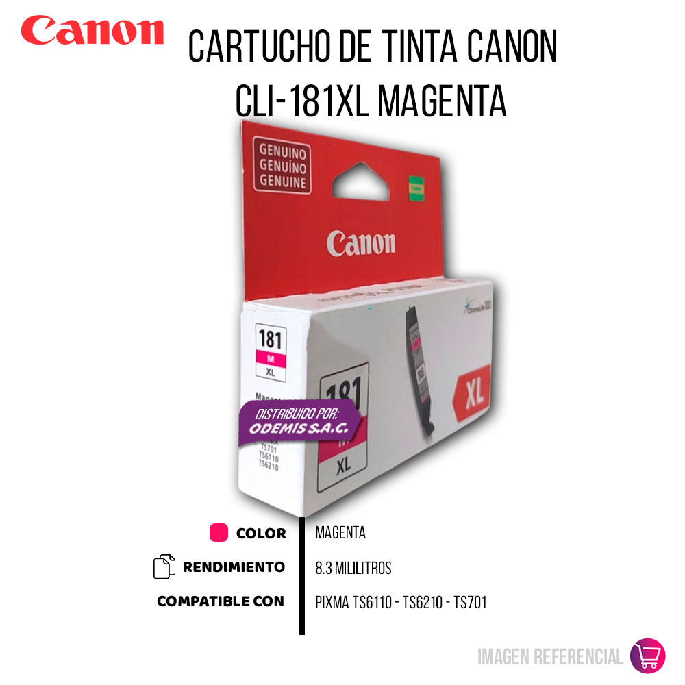 1500-010730-2 Tinta Canon Cli-181Xl Magenta 8.3ML TS6110 Original - Imagen 2