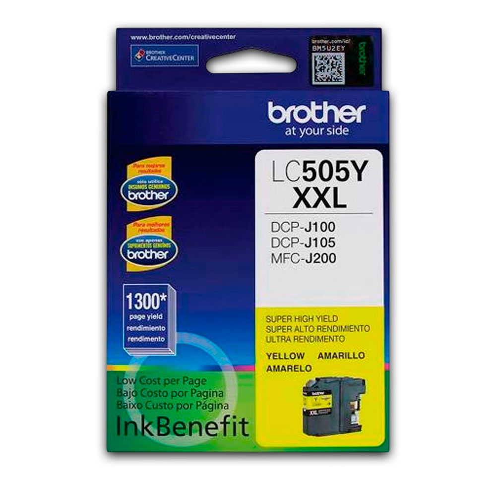 Tinta Brother Lc-505Y Yellow 1300 Pág. DCP-J100 Original