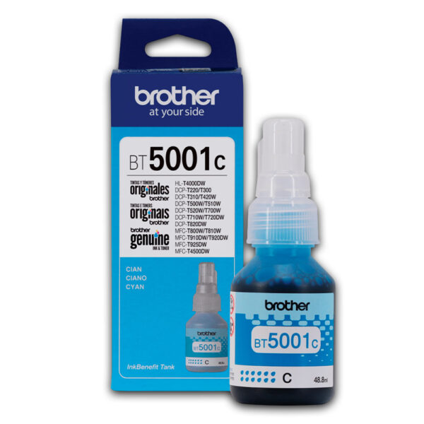Tinta Brother Bt-5001C Cian 5K Pág. DCP T300 Original Tinta Brother Bt-5001C Cian 5K Pág. DCP T300 Original