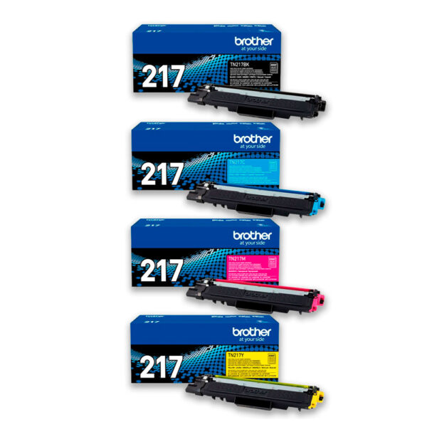 Kit De Toner Tn217 L3270 4 colores 2,300 Colores y 3K Negro Pág. Original Kit De Toner Tn217 L3270 4 colores 2,300 Colores y 3K Negro Pág. Original