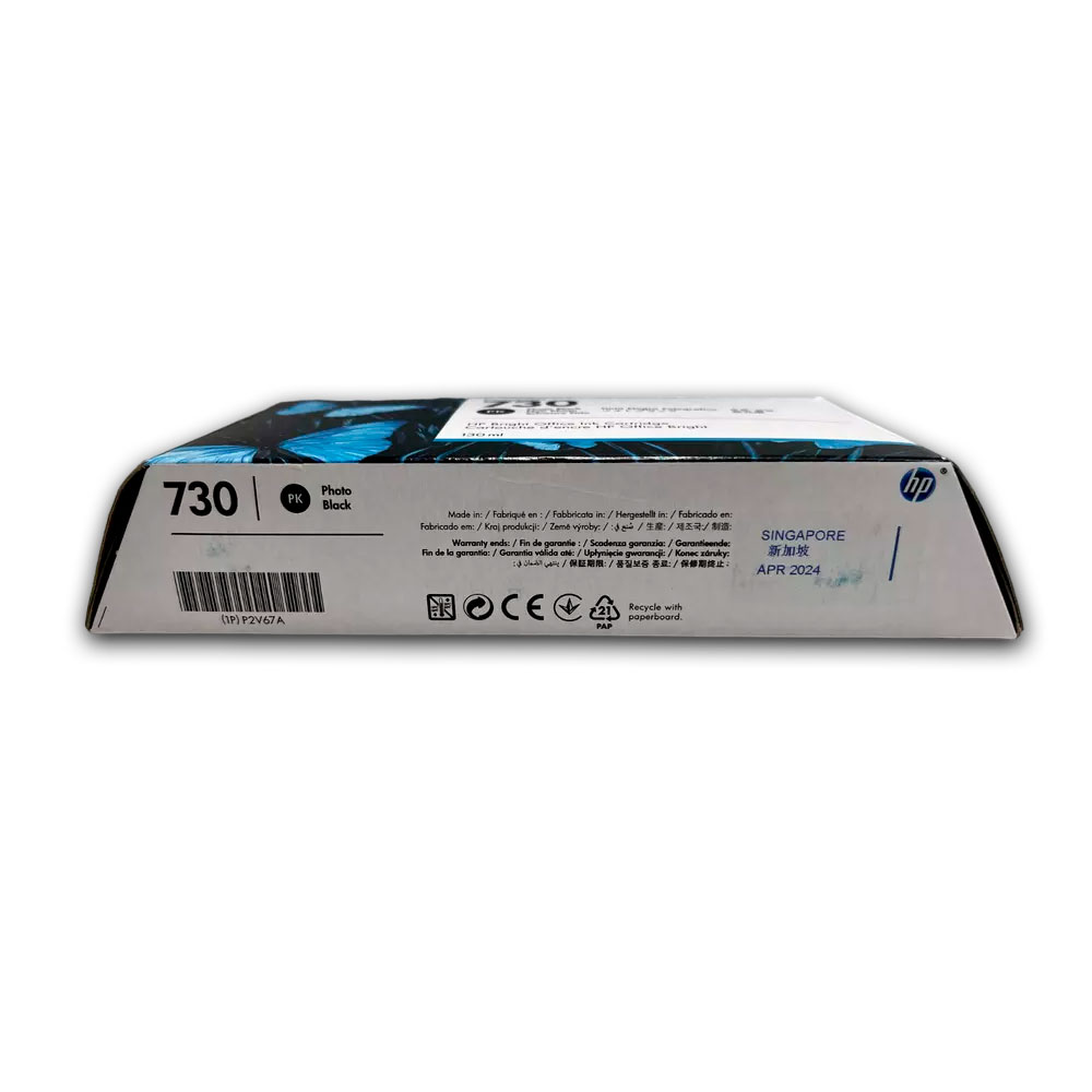 160-0015057-2 Tinta HP 730 Black P2V67A 130ml T1600, T1600Dr Original - Imagen 2
