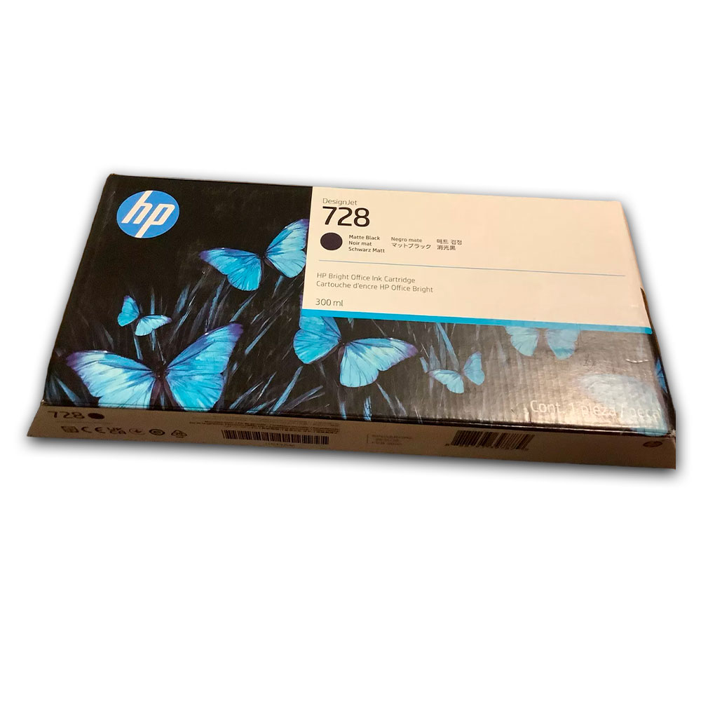 160-0015078-2 Tinta HP 728 Matte Black F9J68A 300ml T730, T830 Original - Imagen 2