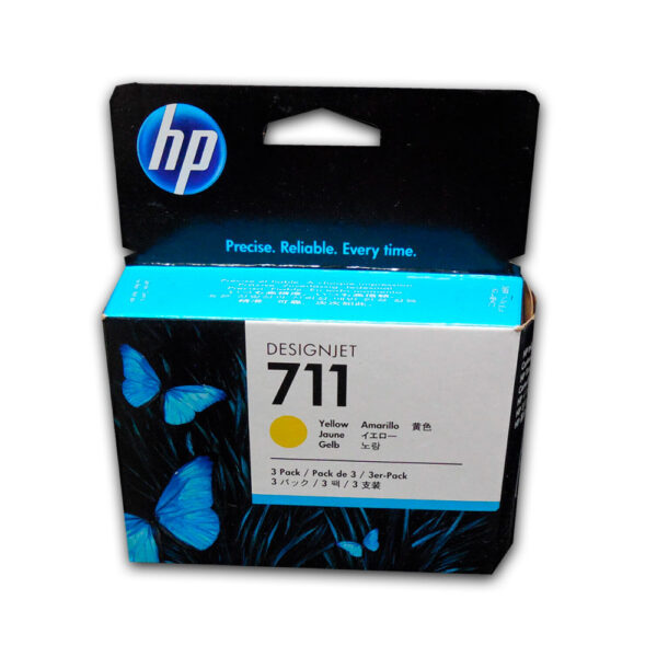 Pack de 3 Tintas HP 711 Yellow CZ136A 29ml T120 Original Pack de 3 Tintas HP 711 Yellow CZ136A 29ml T120 Original