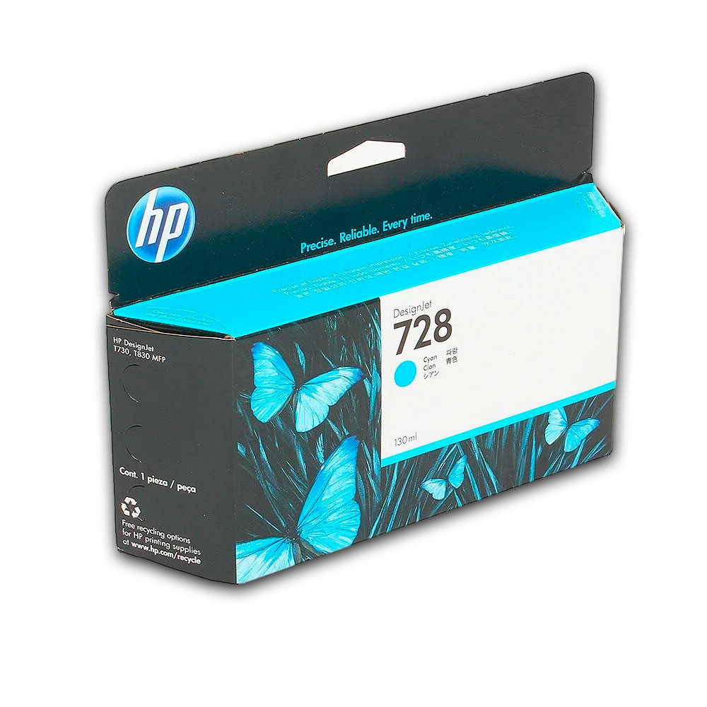 160-0015085-2 Tinta HP 728 Cian F9J67A 130ml T730, T830 Original - Imagen 2