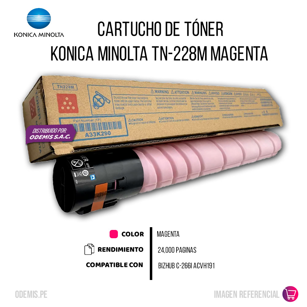 1602-001322-2 Toner Konica Minolta TN-228M Magenta 28K Pág. C226i Original - Imagen 2