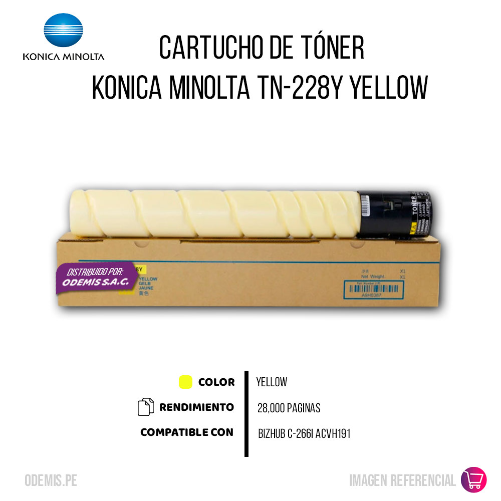 1602-001329-2 Toner Konica Minolta TN-228Y Yellow 28K Pág. C226i Original - Imagen 2