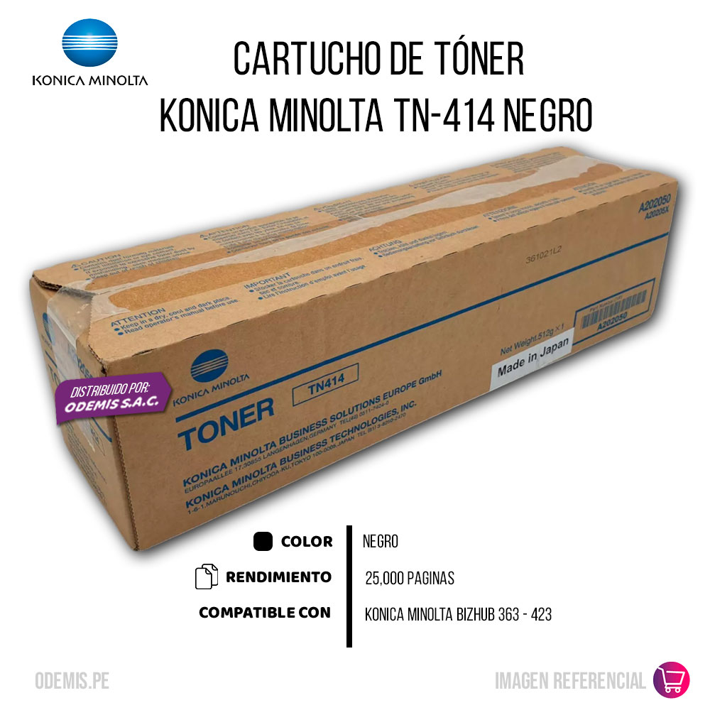 1603-001332-4 Toner Konica Minolta TN-414 Negro - Imagen 2