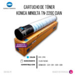 Toner Konica Minolta TN-220C Cyan 26K Pág. C221 Original - Imagen 2