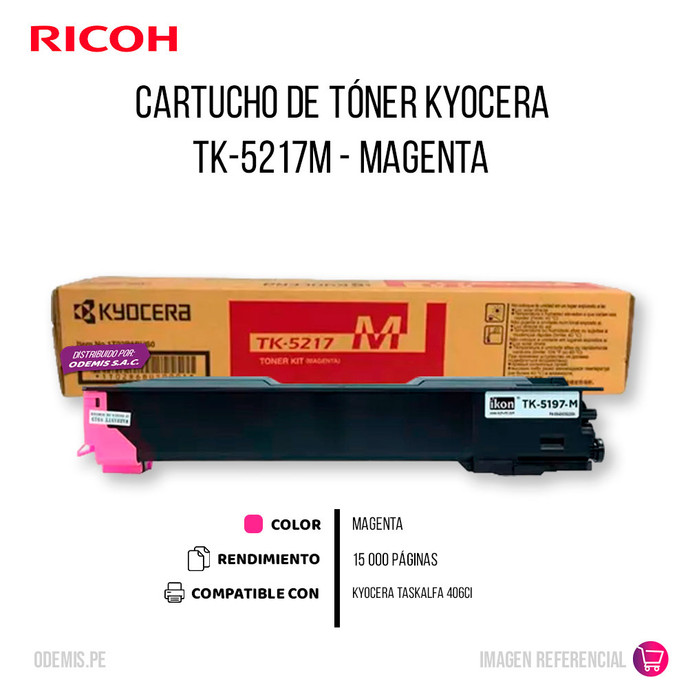 1603-001353-3 Toner Kyocera TK-5217M Magenta Original - Imagen 2