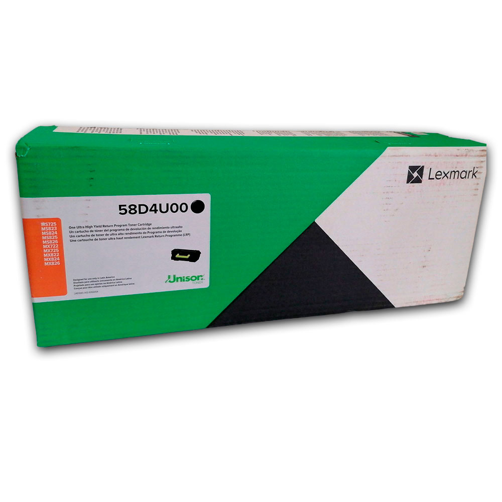 1603-0013645-2 Toner Lexmark 58D4U00 Negro 55K Pág. ms725 Original - Imagen 2