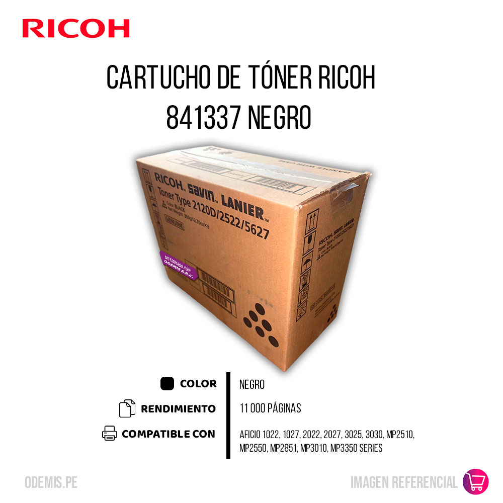 1603-001412-4 Toner Ricoh 841337 Negro 2120D Original - Imagen 2