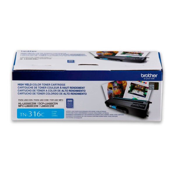 Toner Brother TN-316C Cian 3.5K Pág. L8350, L8850 Original Toner Brother TN-316C Cian 3.5K Pág. L8350, L8850 Original
