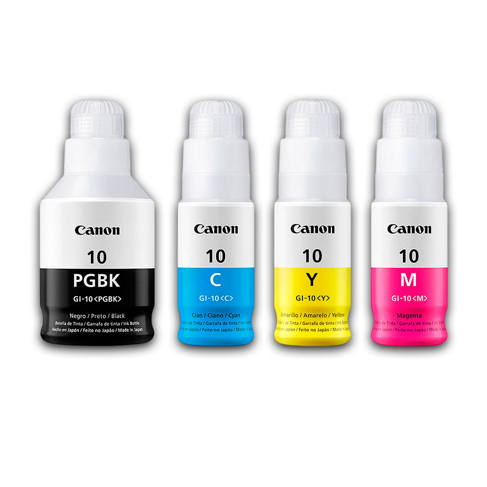 1604-001509-2 Kit de Tinta Canon GI-10 CYMK 70ml y 170ml G6010 Original - Imagen 2