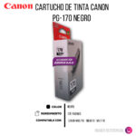 Tinta Canon Pgi-170 Black 170 Pág. MG5710 Original - Imagen 2