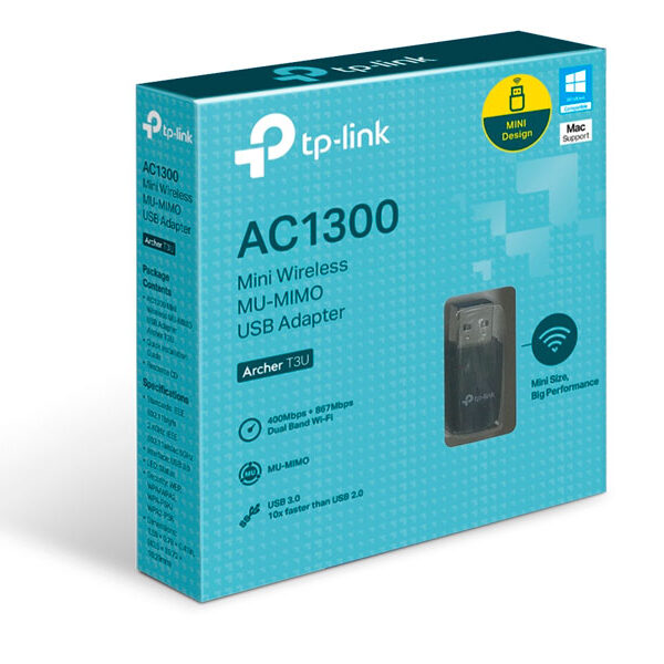ADAPTADOR TP-LINK ARCHER T3U MU-MIMO USB ADAPTADOR TP-LINK ARCHER T3U MU-MIMO USB
