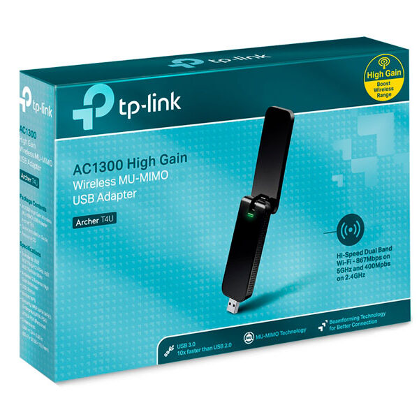ADAPTADOR USB TP-LINK AC1300 DOBLE BANDA ARCHER T4U WIRELESS ADAPTADOR USB TP-LINK AC1300 DOBLE BANDA ARCHER T4U WIRELESS