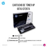 Toner Hp Cf287A (87A) Negro M527, M506 8,550 pág Original - Imagen 2