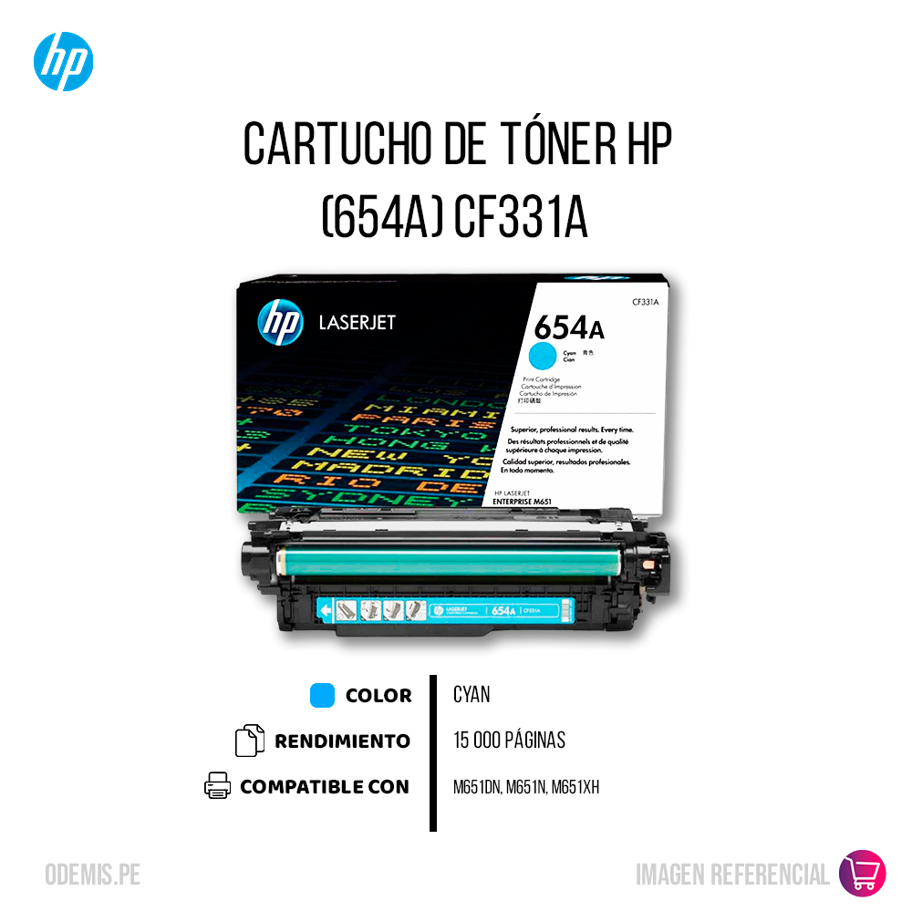 Cf331A-TONER-HP-654a-CYAN-CARTUCHO_3 Toner Hp Cf331A (654A) Cyan M680, M651 15,000 pág Original - Imagen 2
