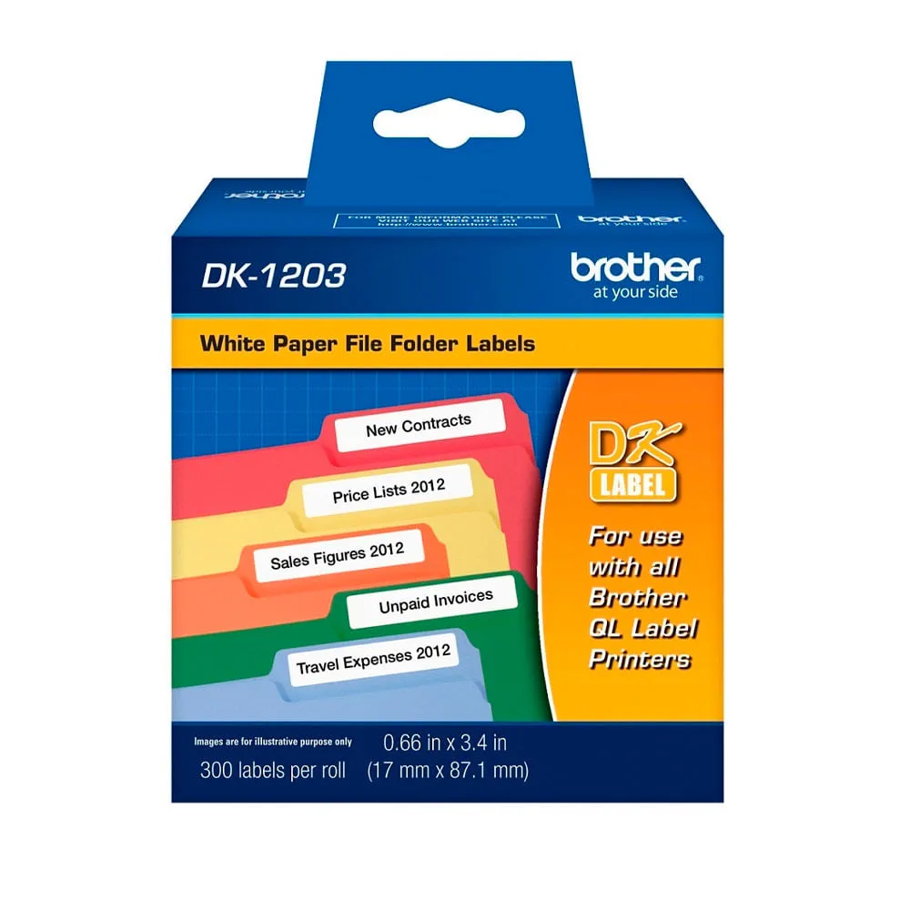 DK1203-1 File Folder Paper Label Brother Dk1203 (300 Labels) - Imagen 2